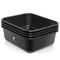 Jubilee 4-Pk Plastic Storage Bin, Black Bus Utility Tub - Heavy Duty Commercial Dishwashing Box for Restaurant Kitchen Organization and Storage